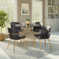 Silver Orchid Canary Lena Gold 5 Piece Dining Set