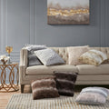 Silver Orchid Chaplin Fax Fur Throw Pillow