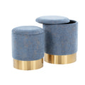 Silver Orchid Corday Contemporary Nesting Ottoman Set