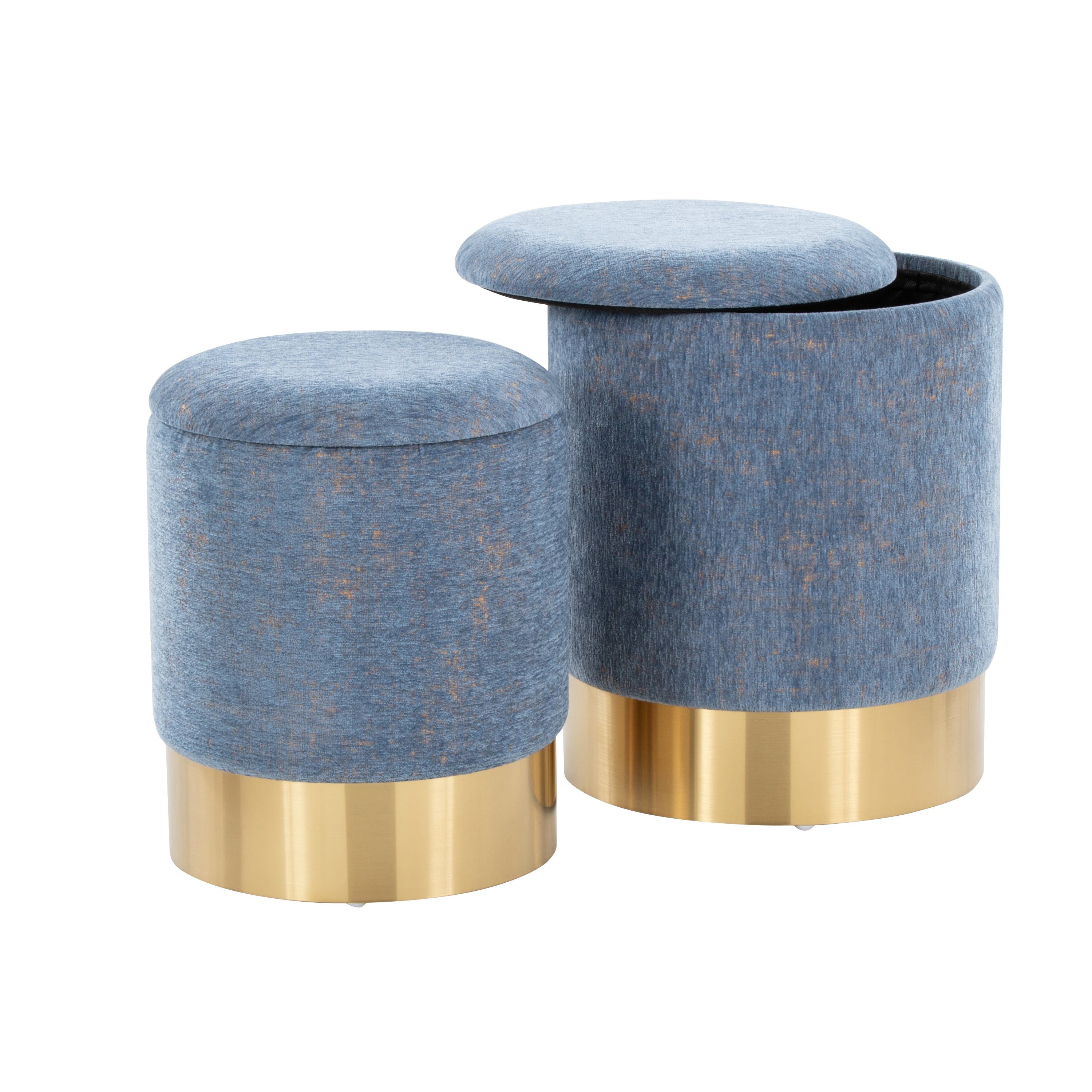 Silver Orchid Corday Contemporary Nesting Ottoman Set