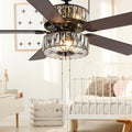 Silver Orchid March Caged Crystal Ceiling Fan Brown