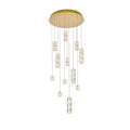 Paisley Led Light Chrome Pendant Clear Crystal 24 W X 9.2 H