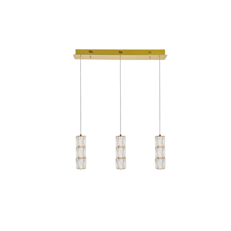 Paisley Led Light Gold Pendant Clear Royal Cut Crystal 4.7 W X 9.2 H
