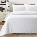 Silver Orchid Dunne Chevron Quilted Cotton 3 Piece Quilt Set
