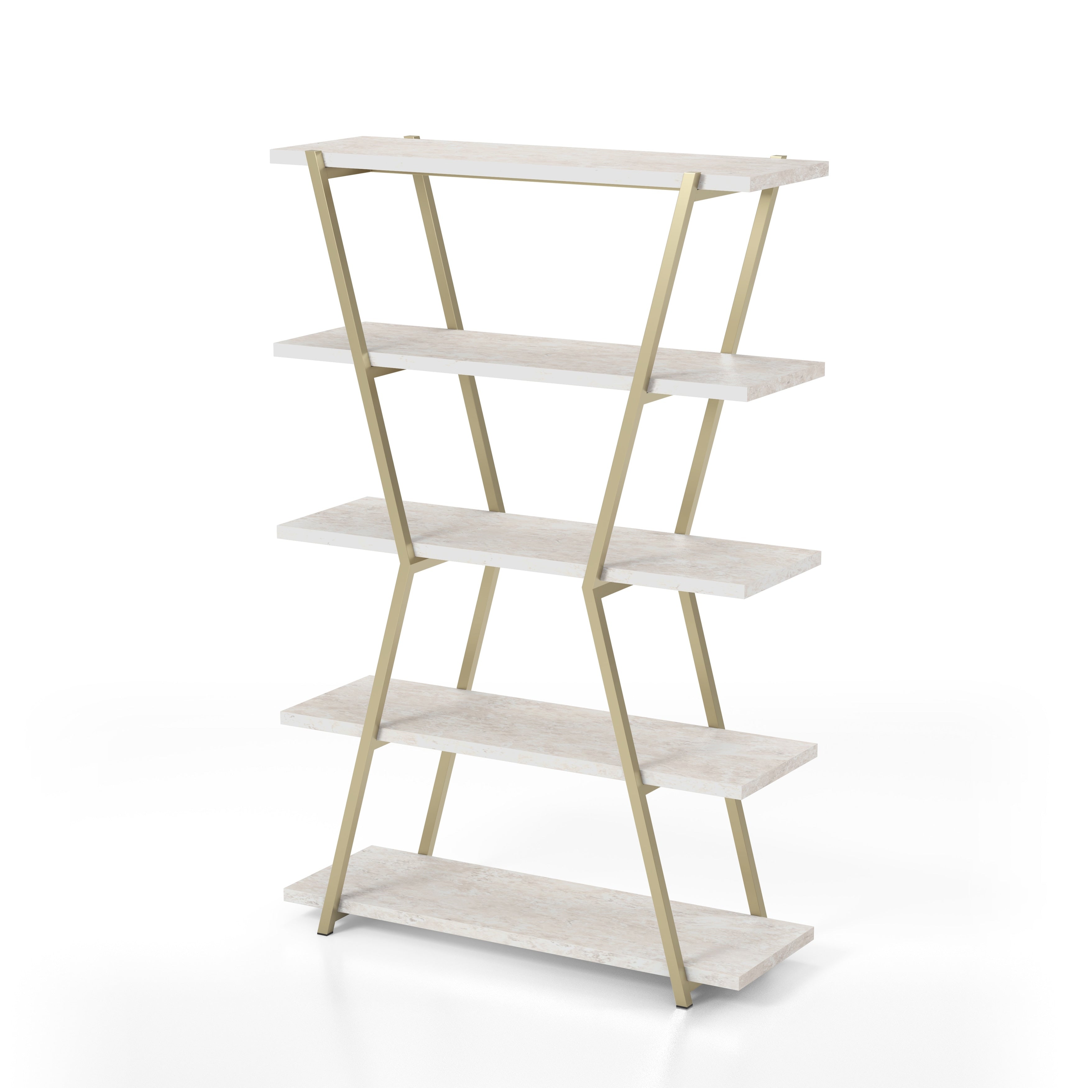 Furniture Of America Velas Metal Frame 4 Shelf Bookcase Room Divider