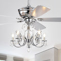 Silver Orchid Finlayson 52 Inch 5 Light Chrome Lighted Ceiling Fan