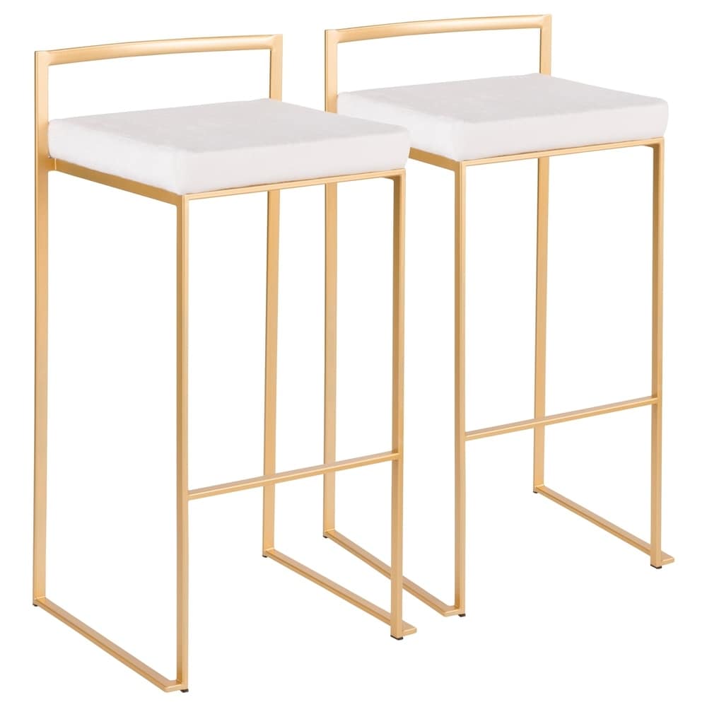 Silver Orchid Forrest Gold Stackable Bar Stool Set Of 2