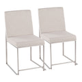 Fuji High Back Stainless Steel Dining Chair Set Of 2 N A