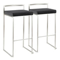 Fuji Contemporary Stackable Stainless Steel Bar Stool Set Of 2