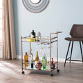 Silver Orchid Garland Metal Mirrored Bar Cart