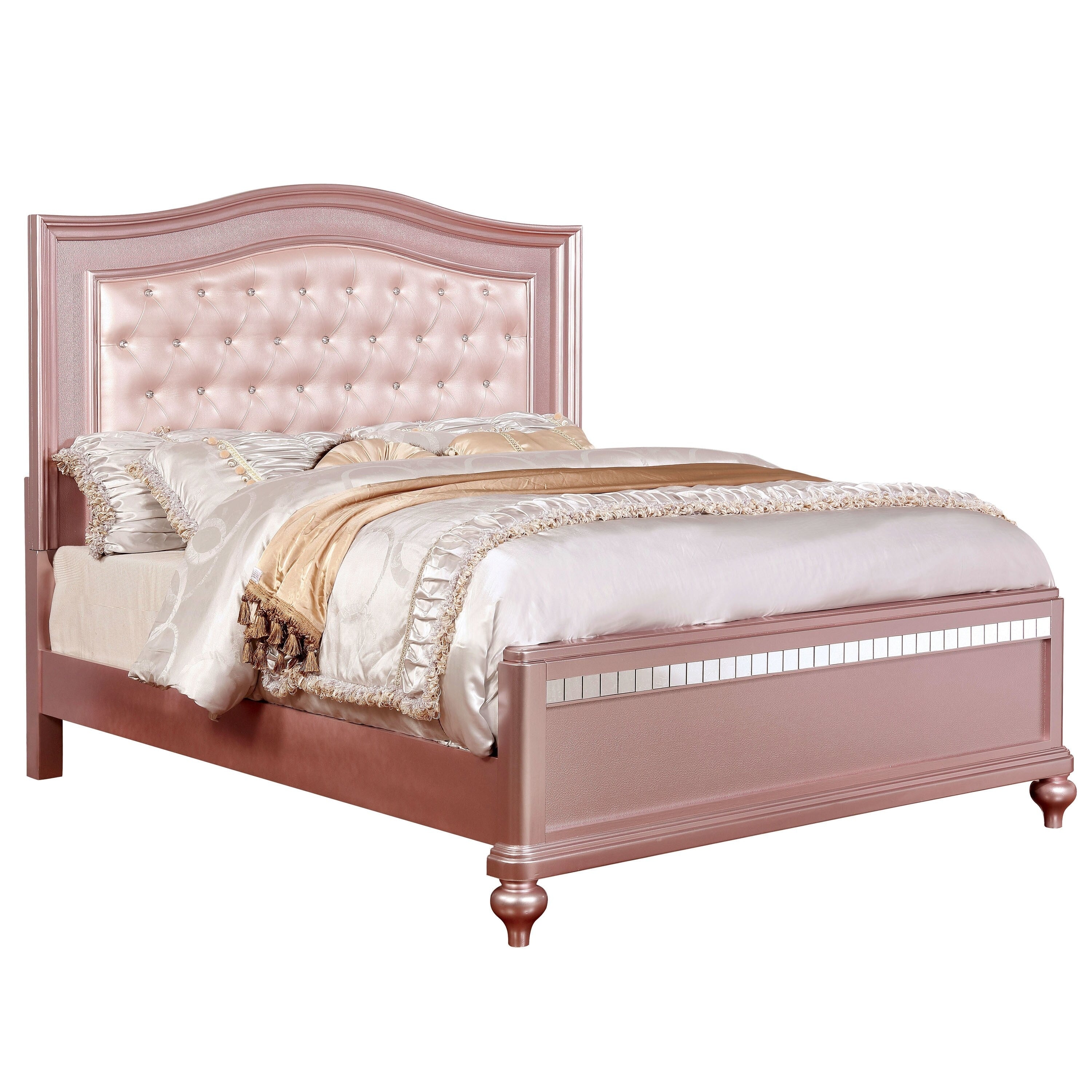 Ayeda I Transitional Queen Button Tufted Bed By Foa