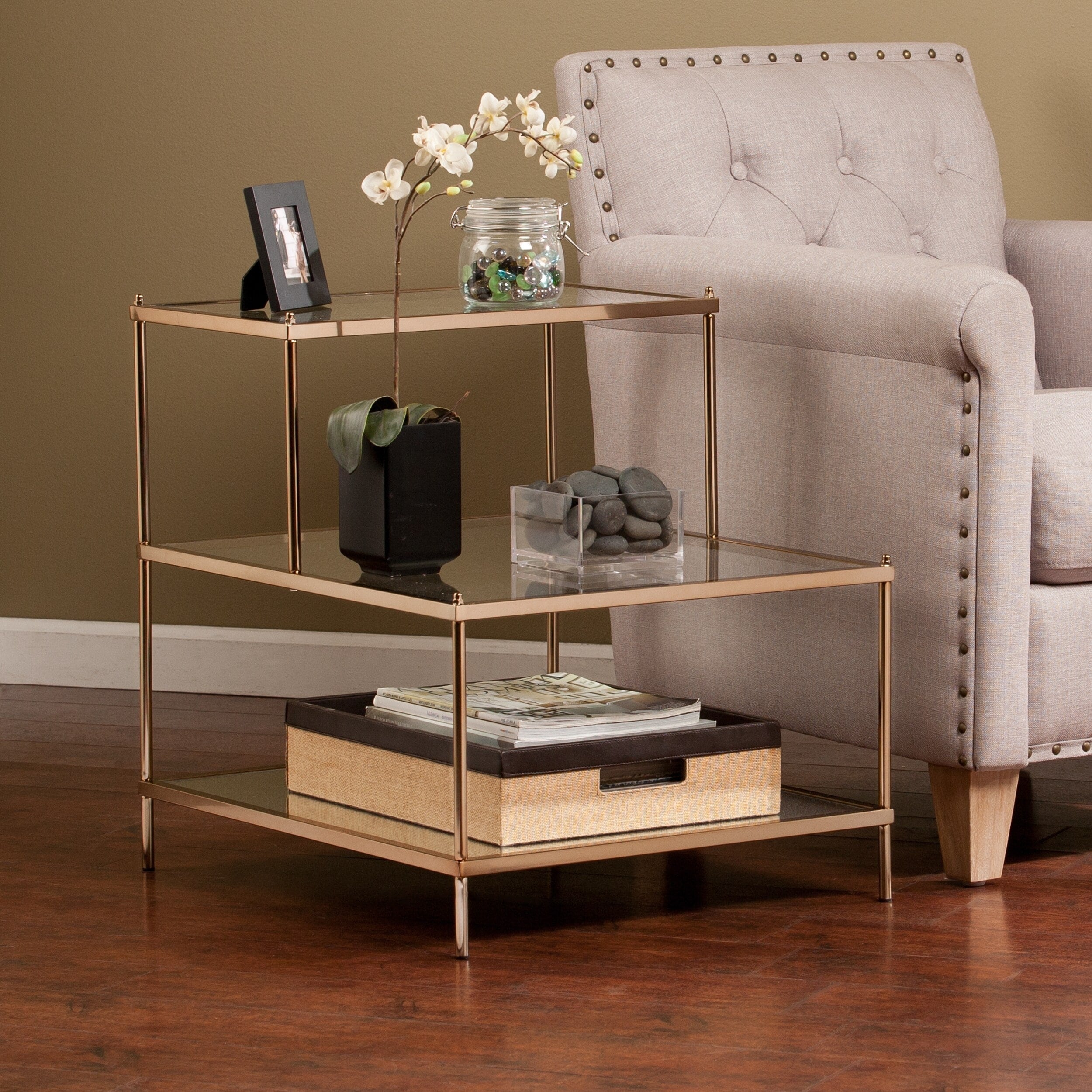 Silver Orchid Grant Glam Accent Table