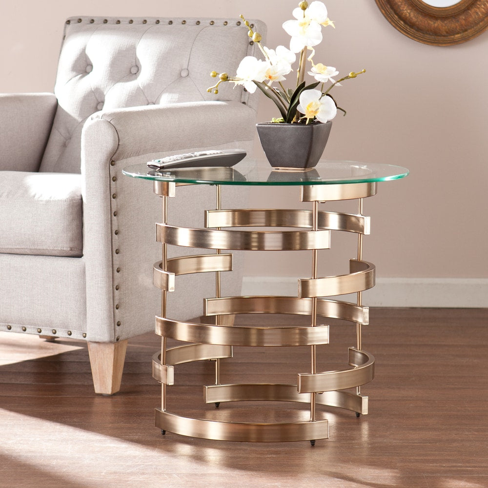 Silver Orchid Grant Side End Table