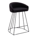 Canary Contemporary Glam Velvet Upholstered Counter Stool Set Of 2