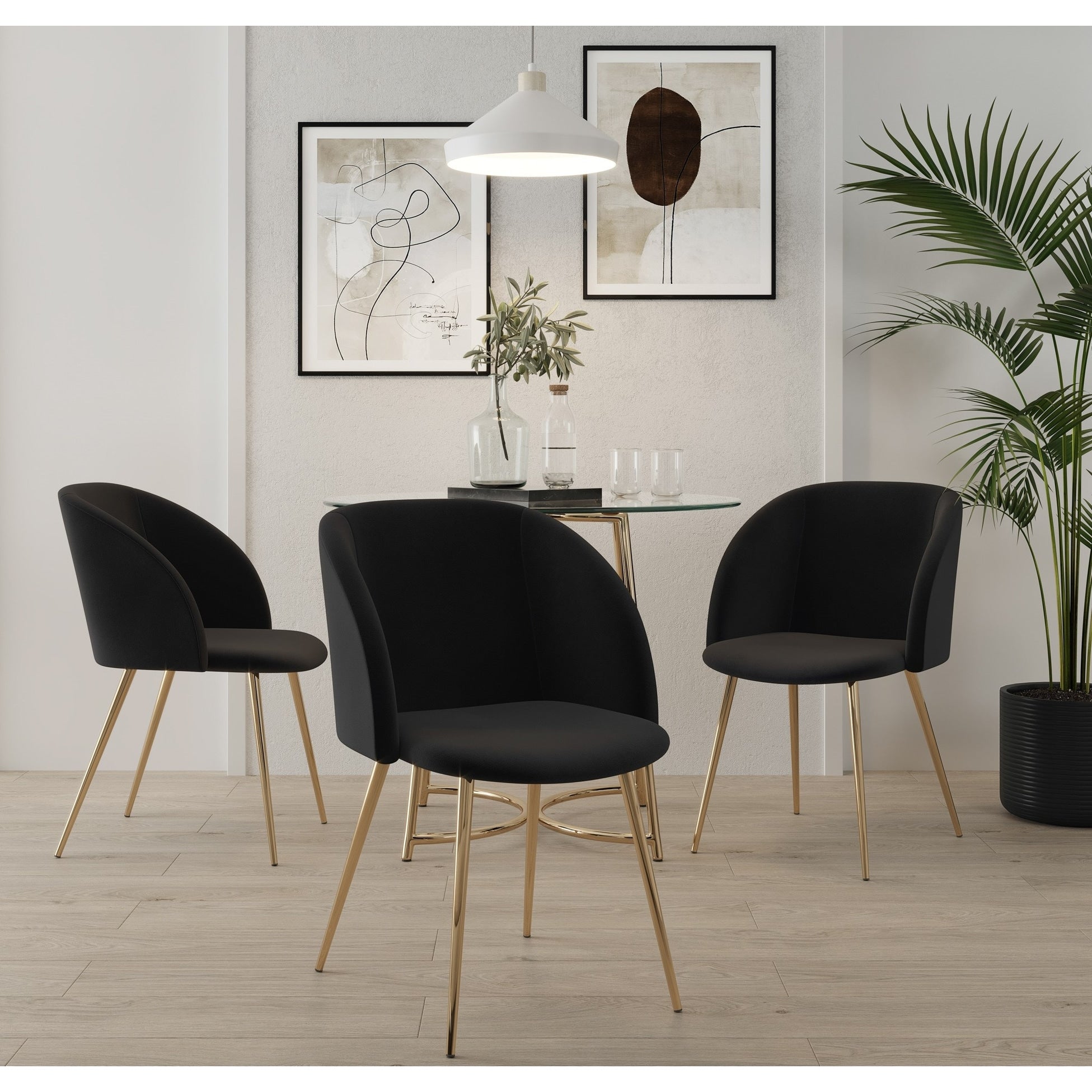 Fran Velvet Upholstered Dining Chairs Set Of 2