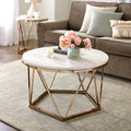 Silver Orchid Henderson Faux Stone Round Coffee Table