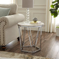 Silver Orchid Henderson Faux Stone Round Side Table
