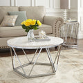 Silver Orchid Henderson Faux Stone Round Coffee Table