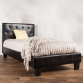Silver Orchid Heston Tufted Leatherette Twin Size Platform Bed