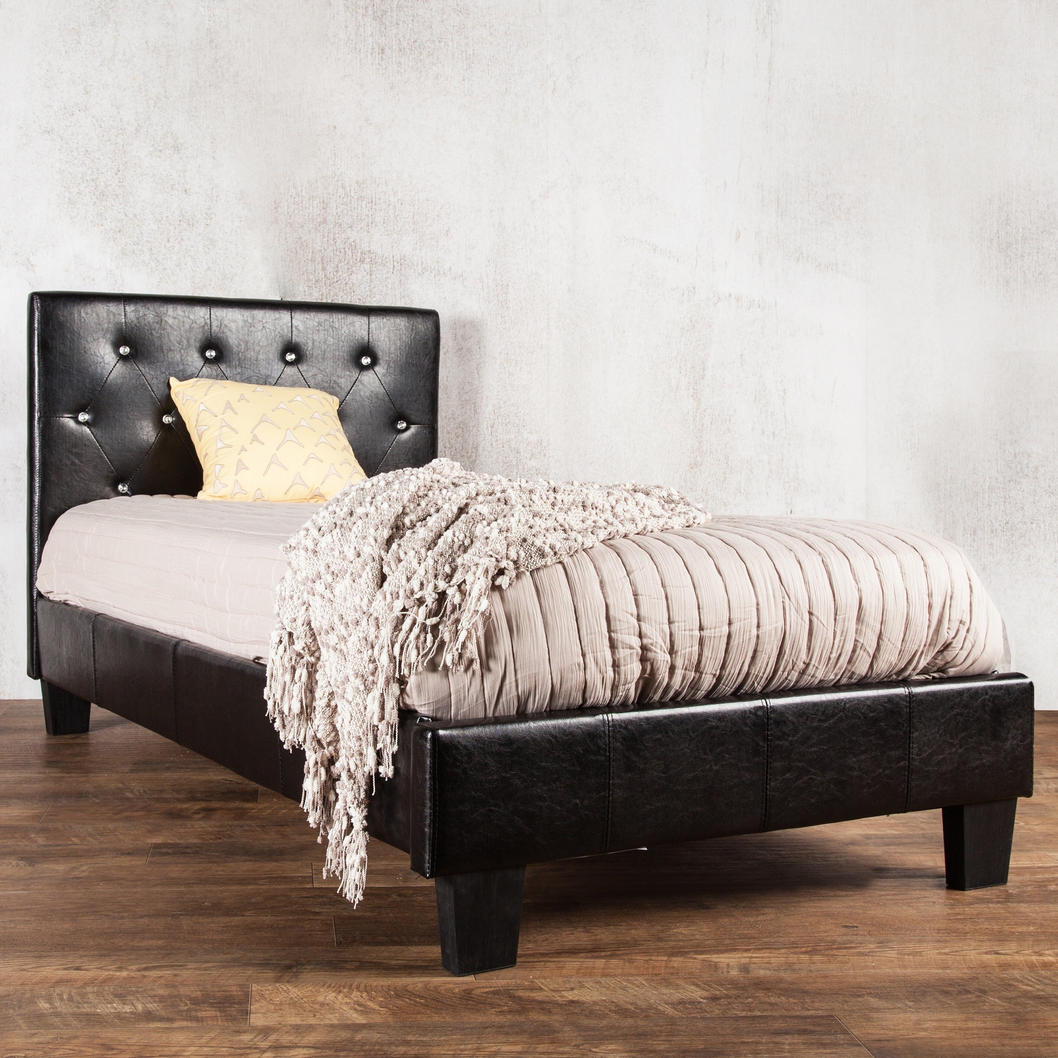 Silver Orchid Heston Tufted Leatherette Twin Size Platform Bed