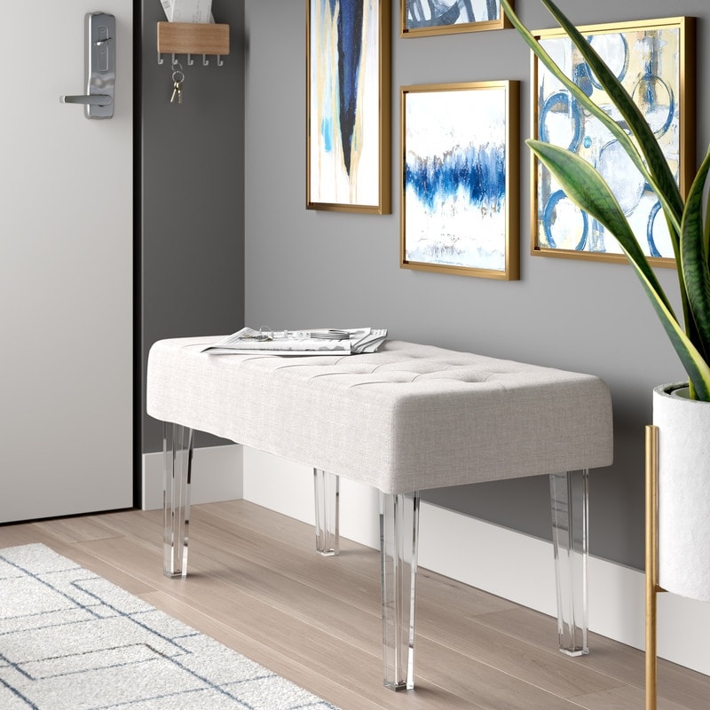 Silver Orchid Jordan White Crystal Bench