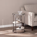 Silver Orchid Lindale Round Side Table W Faux Stone