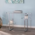 Silver Orchid Mabrick Mirrored Console Table W Storage