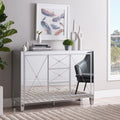 Silver Orchid Marter Glam Silver Mirror 3 Drawer Cabinet