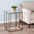 Silver Orchid Nindel Contemporary Champagne Metal End Table