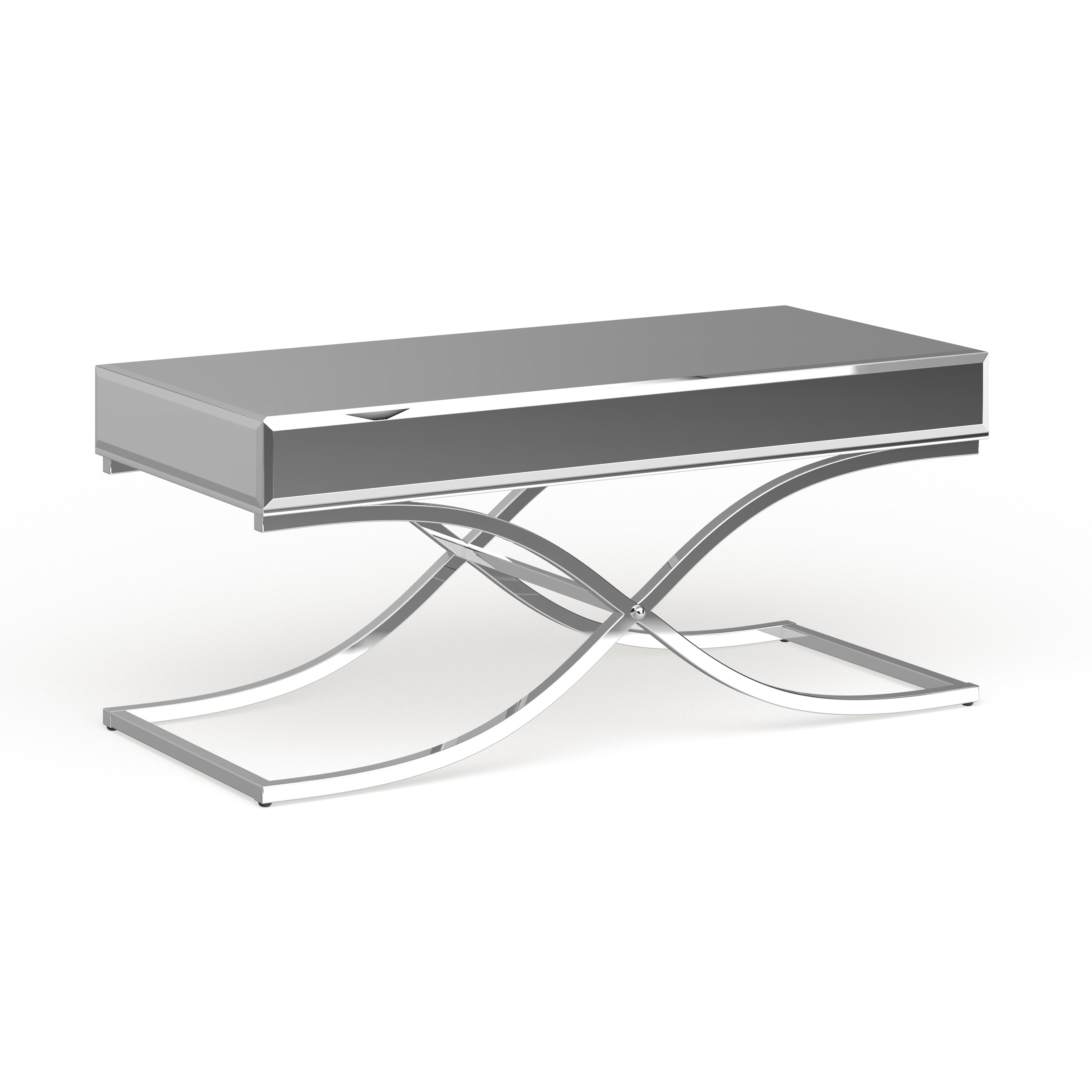 Silver Orchid Olivia Chrome Mirrored Coffee Cocktail Table