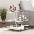 Silver Orchid Olivia Glam Mirrored Accent Table Chrome