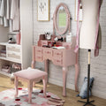 Furniture Of America Mayla Elegant Traditional 2 Piece Vanity Table And Stool Set