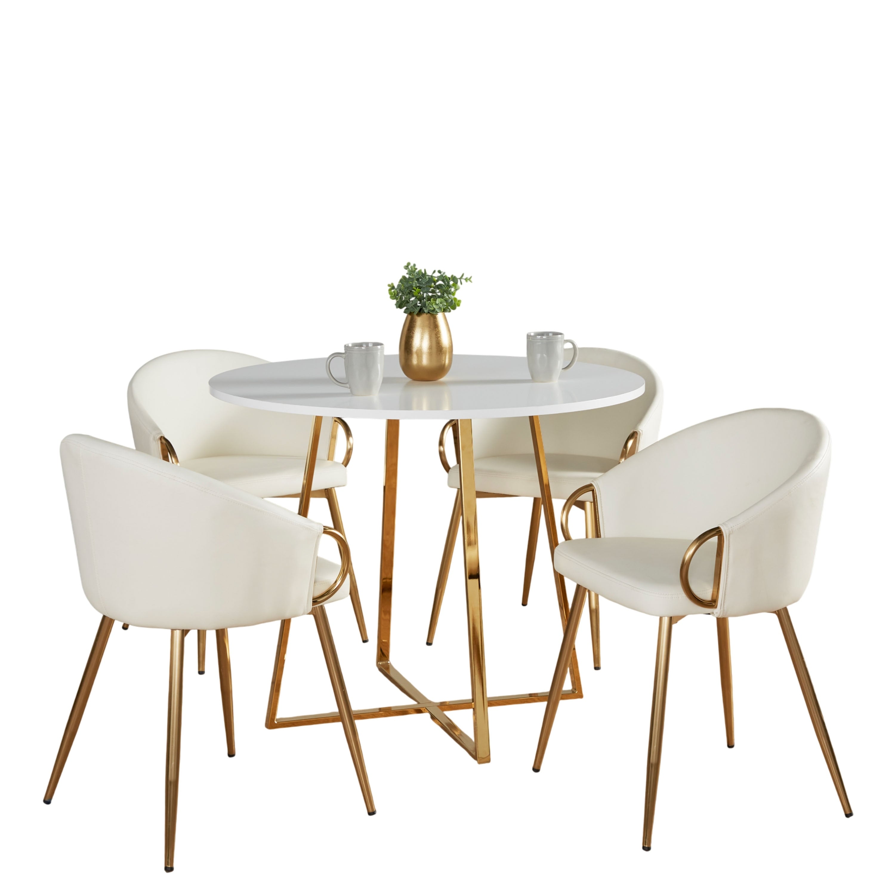 Silver Orchid Pugo Battista Gold 5 Piece Dining Set