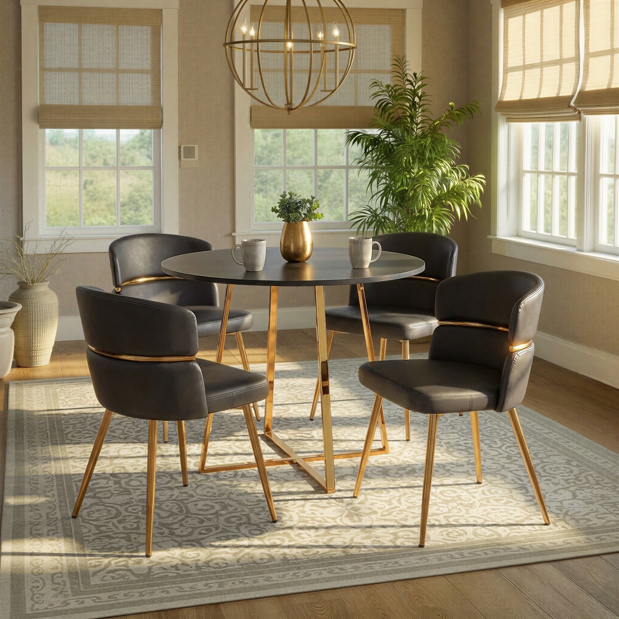 Silver Orchid Pugo Lena Gold 5 Piece Dining Set