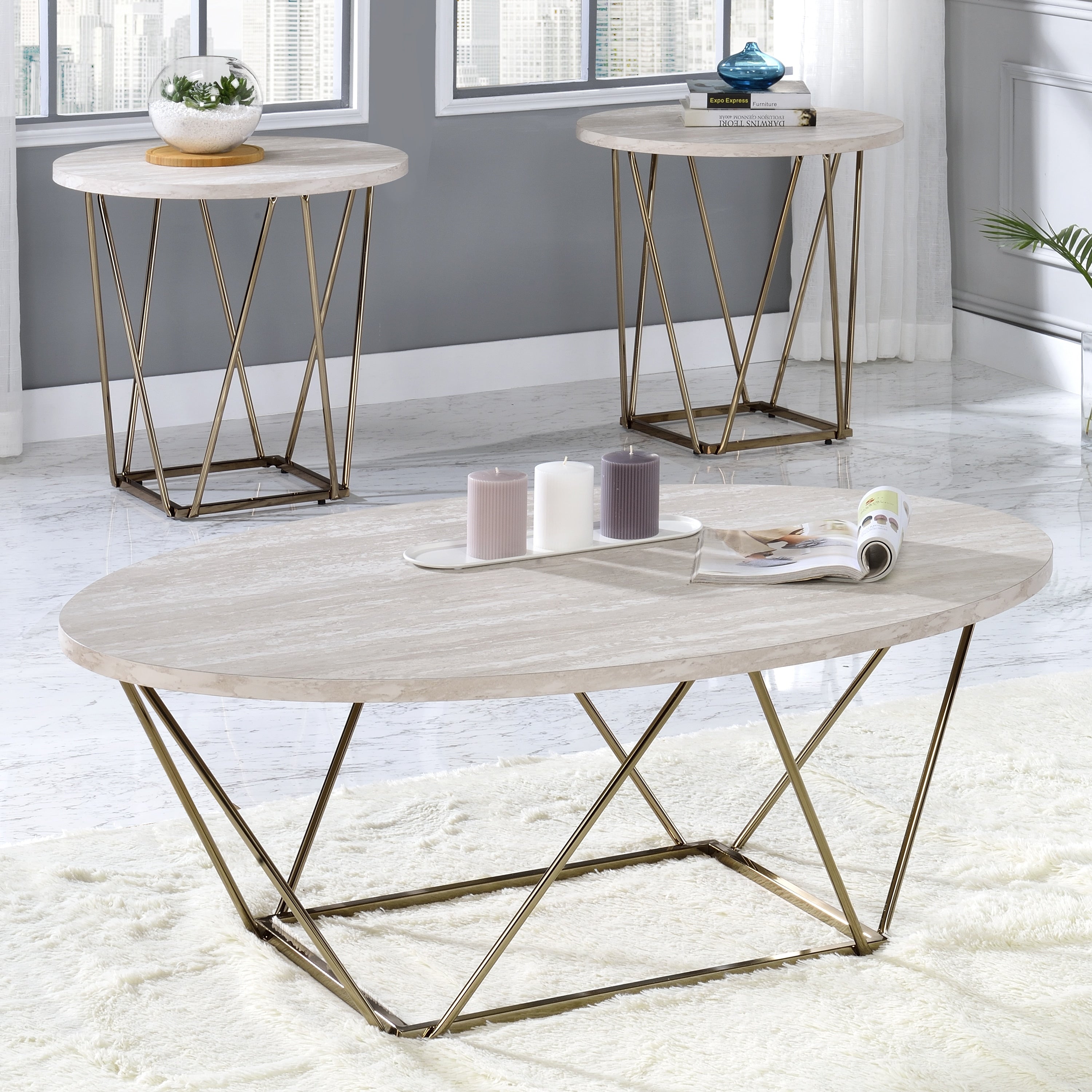 Carbon Loft Ravine 3 Piece Occasional Table Set