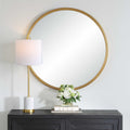 Silver Orchid Round Gold Mirror 34 Inches W X 1.25 Inches D X 34 Inches H