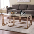Silver Orchid Simons Faux Marble Cocktail Table