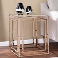 Silver Orchid Simons Faux Marble End Table