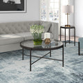 Silver Orchid Stifter Blackened Bronze Round Coffee Table