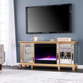 Silver Orchid Talmar Mirrored Fireplace Media Console