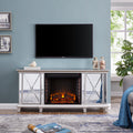 Silver Orchid Talmar Mirrored Fireplace Media Console