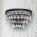 Silver Orchid Taylor 2 Light Antique Black Crystal Wall Sconce