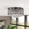 Silver Orchid Taylor 4 Light Antique Black Flush Mount Chandelier