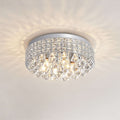 Silver Orchid Taylor Iron Shade Crystal Flush Mount Chandelier