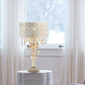 Silver Orchid White Champagne Glass And Metal Table Lamp
