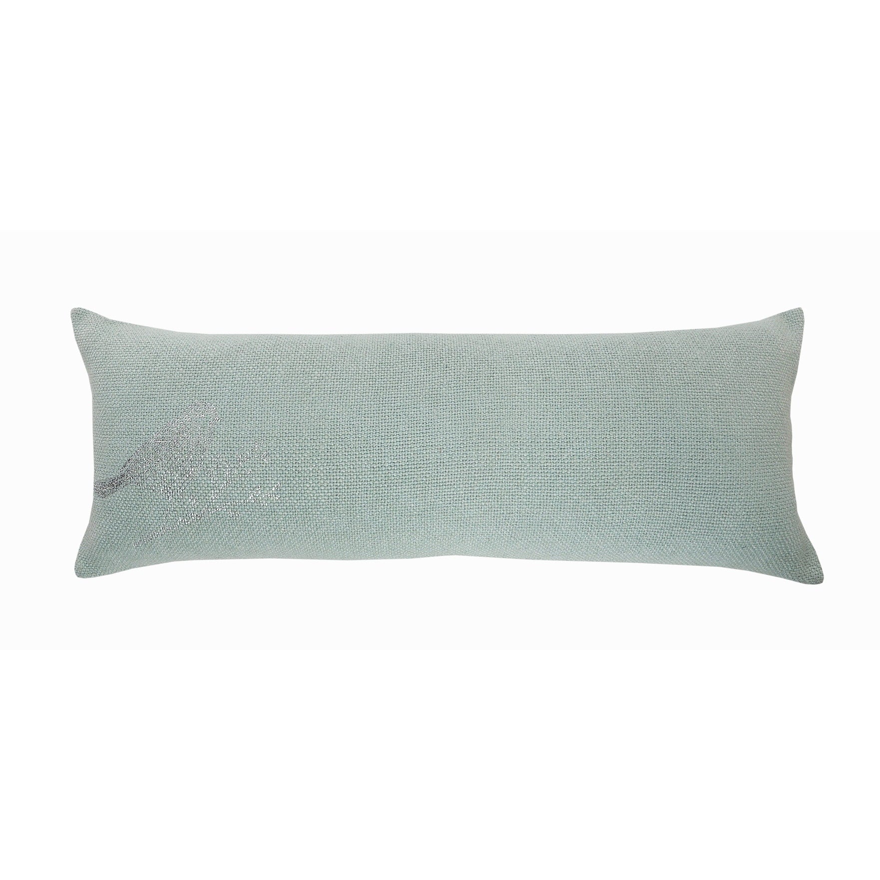 Silver Pirched Bird Lumbar Pillow