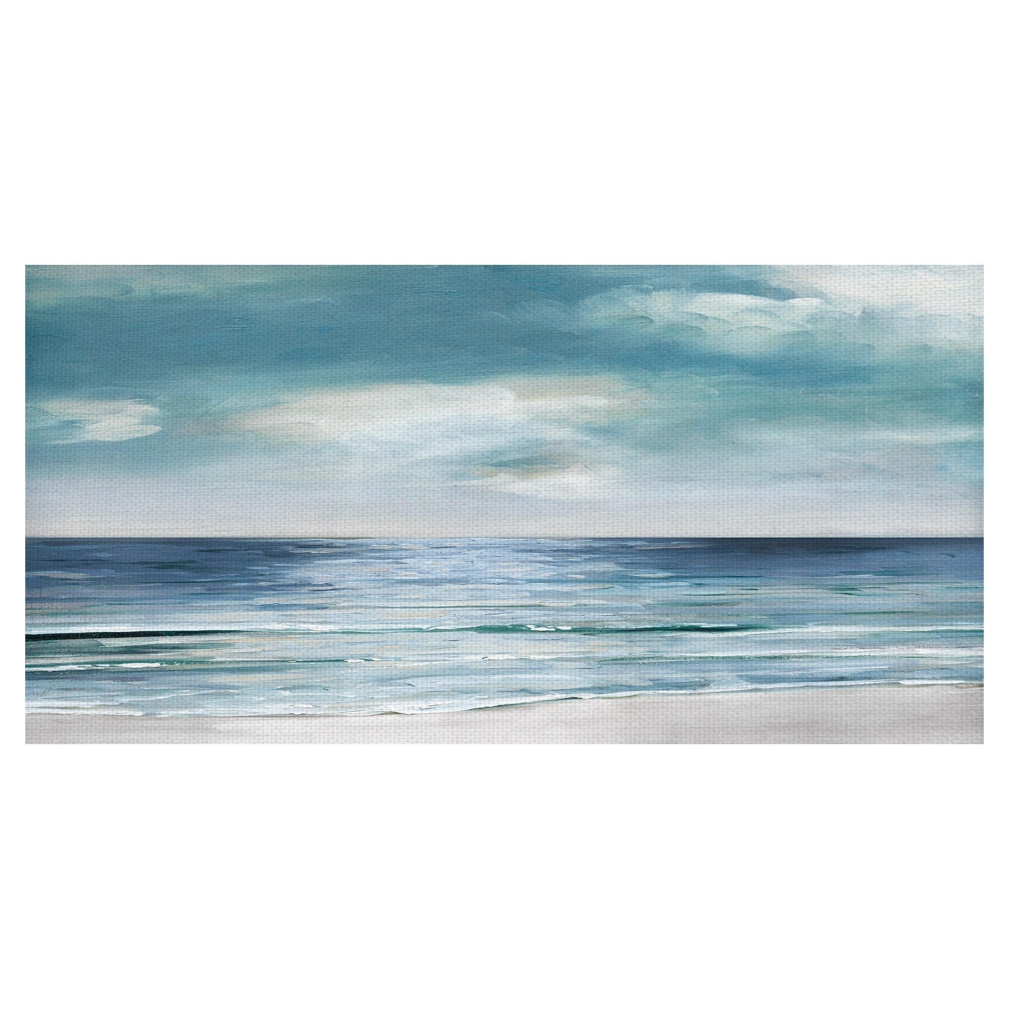 Silver Sea Shore By Sally Swatland Wrapped Canvas Painting Art Print Multi Color