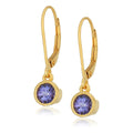 Pinctore Silver Tanzanite Lever Dangle Earrings Blue