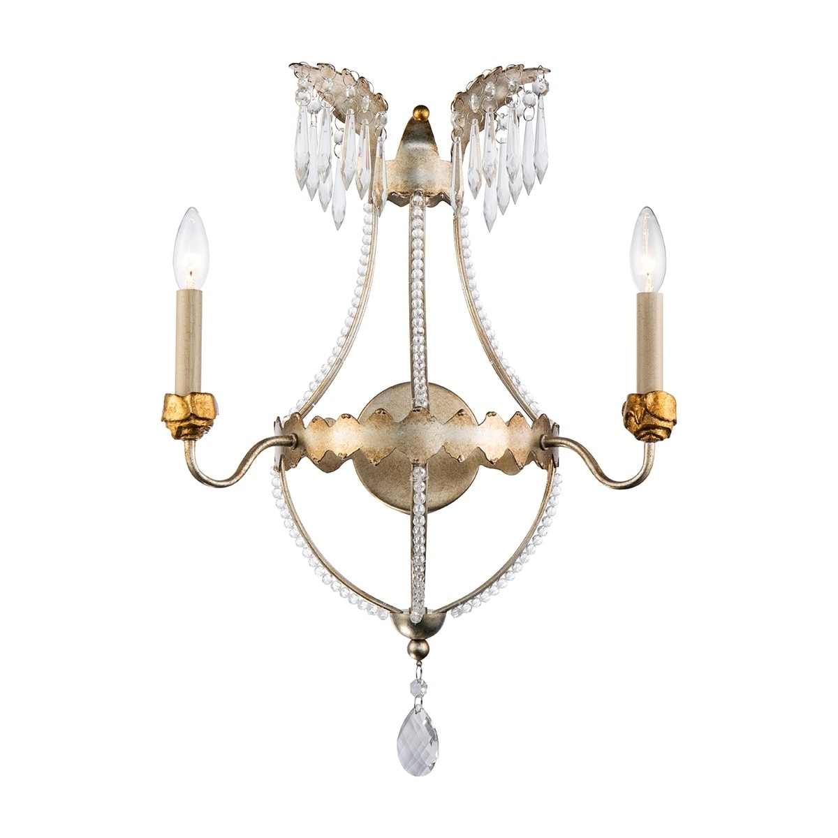 Silver And Gold 2 Light Empire Wall Sconce By Lucas Mckearn N A