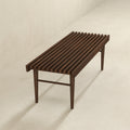 Mid Century Modern Felicity Brown Teak Bench